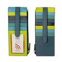 ili New York Long Double Sided Slim Wallet, RFID Blocking Card Holder with ID Window and Side Zip Pocket for Men and Women, Serenity Multi