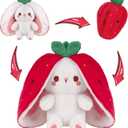 MIAODAM Strawberry Bunny Plush Toy-Soft Huggable Stuffed Animal for Babies, Kids & Collectors, Birthday Present & Nursery Decor 7inch