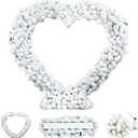 Novabright Fabric Cloth Base Artificial Flower Arrangement Decorative Heart Arch Backdrop Wedding Proposal Photo Booth Background for Outdoor Indoor Events Commercial, No Arch(White)