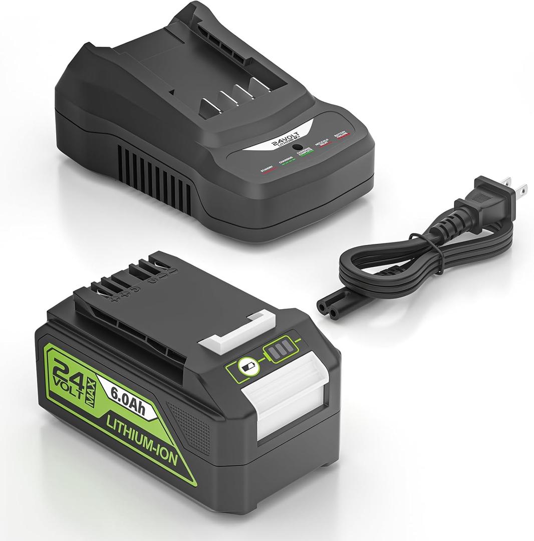24V 6Ah Battery and 51.6W Fast Charger Compatible with Bissell Cleanview XR Battery 4054, Compatible with Bissell CleanView XR Pet 3789U 3789X Vacuum Batteries Charger
