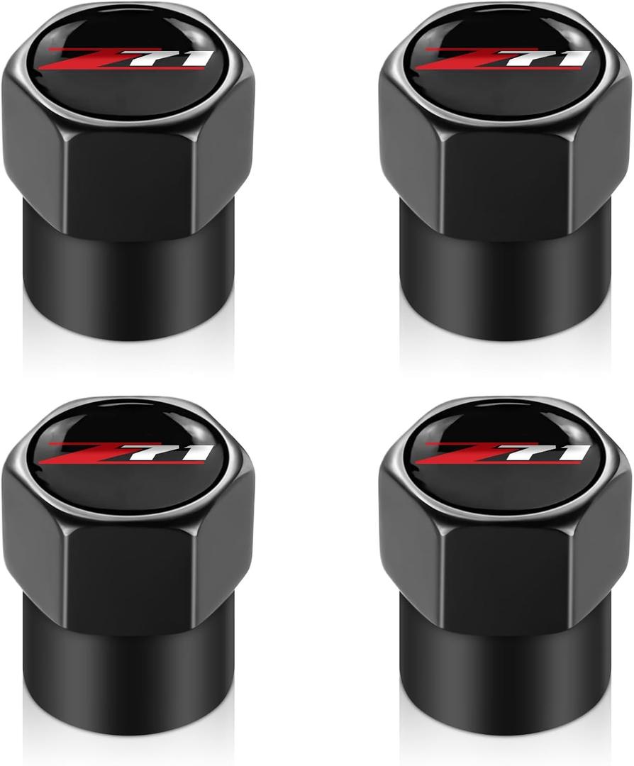 Tire Valve Stem Cap Cover for Chevy Z71 Colorado Silverado Belt O-Ring Seal Corrosion Resistant tire Valve caps 4 Pcs