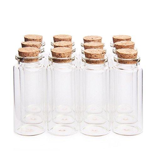 Danmu 30ml 1.18" x 2.75" Potion Bottles,Mini Glass Bottles,Small Glass Jars for Wedding Favors,Halloween Decorations,Baby Shower,Party Favors(32Pcs)