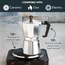 Primula Classic Stovetop Espresso and Coffee Maker, Moka Pot for Italian and Cuban Caf Brewing, Greca Coffee Maker, Cafeteras, 6 Espresso Cups, Silver