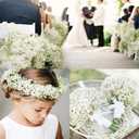 50 Pcs Babys Breath Artificial Flowers, Baby Breath Flowers Artificial Bulk, Real Touch White Fake Flowers, Faux Babies Breath Gypsophila for Wedding Home Decor Floral Arrangement