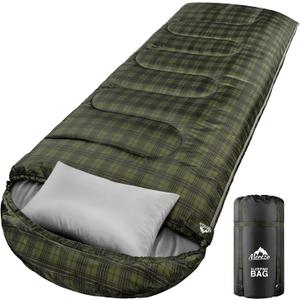 MEREZA 0 Degree Winter Sleeping Bag for Adults Kids with Pillow, Cold Weather Sleeping Bag for 4 Season Camping Hiking Backpacking Sleeping Bags for Big and Tall, X-Large