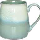 Bosmarlin Large Ceramic Coffee Mug, Green Big Tea Cup for Office and Home, 21 Oz, Dishwasher and Microwave Safe (Pale Green, 1)