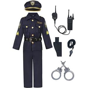 Viyorshop Police Costume for Boys Cop Costume Dress Up Set for Halloween Cosplay Party Costume (8-10 years)