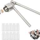 HighFree 20mm Vial Crimper, Manual Sealer Hand Sealing Machine with 10 Set of 10ml Vials + Stopper + Caps, Handheld Vial Crimper for Crimping 20mm Diameter Plastic-Aluminum Flip Caps