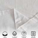 Great Bay Home 100% Cotton Blanket for King Size Bed | Lightweight and Breathable Waffle Weave Blankets for Summer & Spring | Versatile, Layering White Bed Blanket, White, 102x90 inches