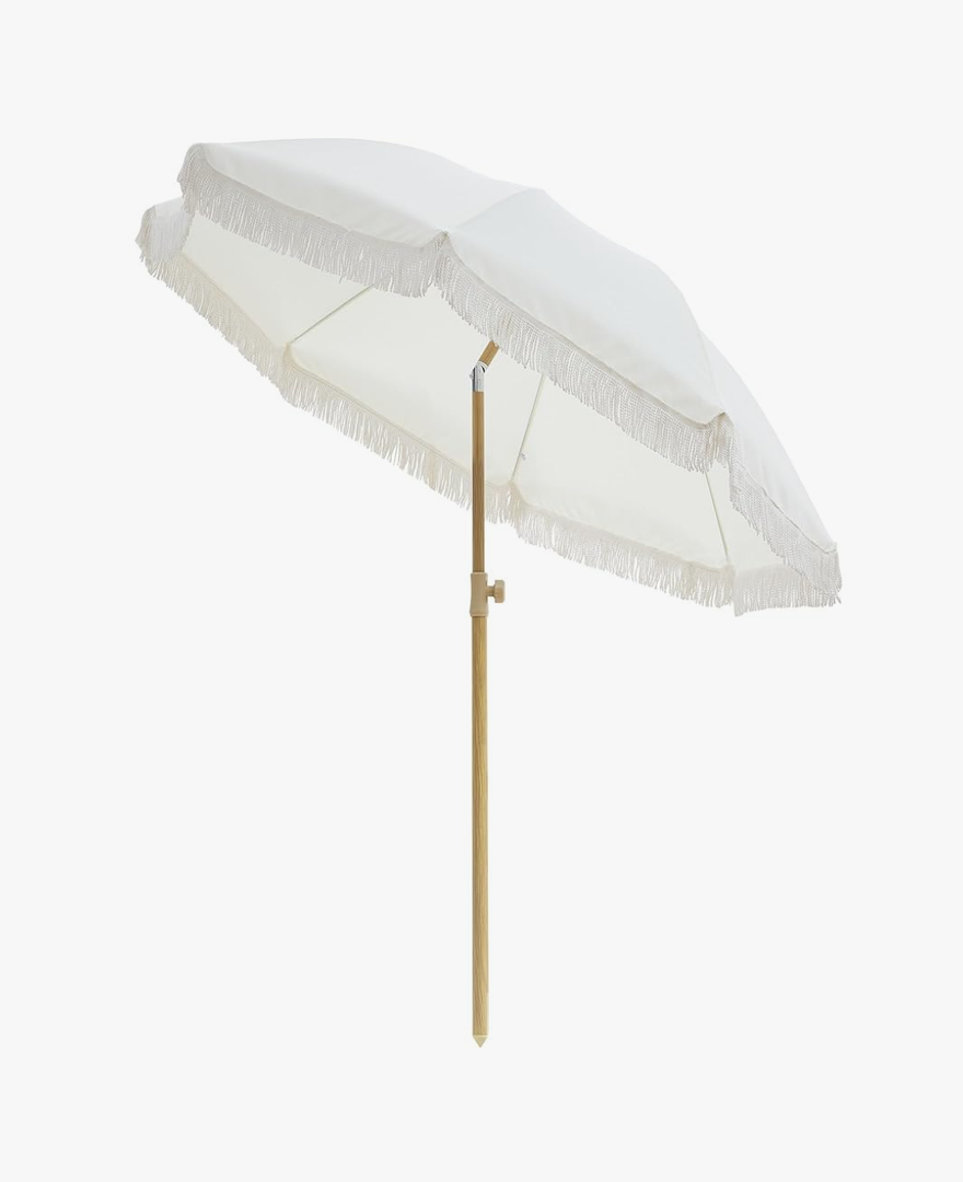 Patio Umbrella with UPF 50+ Protection, 8 Ribs, Push Button Tilt - Versatile Outdoor Shade for Garden, Courtyard, and Beach