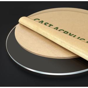 1/8" Round Plexiglass Sheet | Clear Acrylic Circle, Round Cake Disk Acrylic Sheet, Plexiglass Table Top, Round Acrylic Backdrop| Clear | Custom Size | 2 Pack