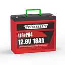 CYCLENBATT 12V 18Ah Lithium Battery, 5000+ Cycles LiFePO4 12V Bulit-in 20A BMS, 12V Lithium Battery Suitable for Power Wheels, Fish Finder, Solar Panel, Camping, Off Grid