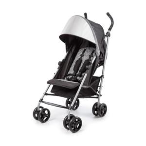 3Dlite ST Convenience Stroller, Black & Gray - Lightweight Stroller with Steel Frame, Large Seat Area, Multi-Position Recline, Large Storage Basket - Infant Stroller for Travel and More