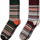NORDIC Socks 2 Pairs, Merino Wool Socks for Men & Women, Winter socks, Cozy and Comfortable (M)