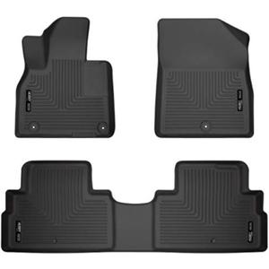 Husky Liners Weatherbeater Floor Mats | Fits 2020-2024 Hyundai Palisade | Front & 2nd Row, 3-pc Black - 95711