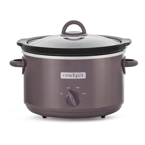 Crock-Pot Manual Design Series 4.5 Quart Slow Cooker with 3 Cook Settings, Removable Dishwasher and Oven Friendly Stoneware for Meal Prep, Cafe Mocha