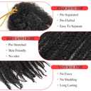 Marley Twist Braiding Hair 18 Inch Marley Twist Hair 8 Packs Cuban Twist Hair Afro Kinky Crochet Hair Synthetic Marley Hair Extensions (18 Inch(Pack of 8),1B)