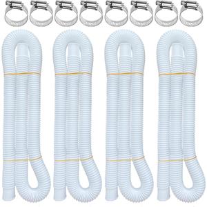 Pool Hoses for Above Ground Pools, 4 Pack 1.25 x 59 Inch Pool Filter Pump Hoses, Compatible with Intex Pool Filter Pump 607, 637 With 8 Metal Clamps(4) Pool Hoses for Above Ground Pools, 4 Pack 1.25 x 59 Inch Pool Filter Pump Hoses, Compatible with Intex Pool Filter Pump 607, 637 With 8 Metal Clamps(4)