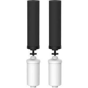 Waterdrop NSF/ANSI 42&372 Standard Gravity Water Filter, Replacement for Berkey BB9-2 Black Filters & PF-2 Fluoride Filters, Berkey Gravity Water Filter System and Waterdrop King Tank Series