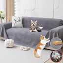 Loiion Cat Scratch Furniture Protector - Anti-Slip, Waterproof Sofa Cover to Keep Cats Off, Pet-Friendly Couch Protectors for 3 Cushion Couch, Gray Anti-Scratch Couch Cover for Pets and Kids 118"X71" (Grey)