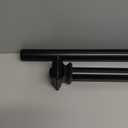 Ivilon Drapery Treatment Window Curtain Rod - Square Design 1 1/8 Rod. 48 to 86 Inch. Black