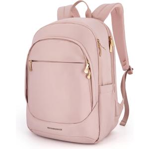 LIGHT FLIGHT Collge Laptop Backpack, 15.6 inch Laptop Travel Backpack for women, College Computer Bookbag Casual Bag for Work Travel College, Gifts for Women, Pink