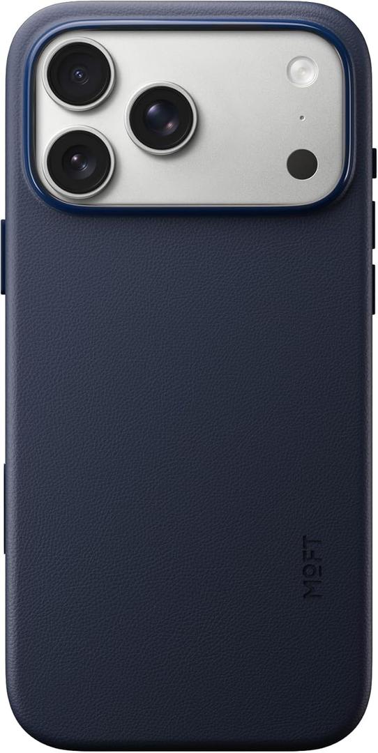 MOFT for iPhone 17 Pro Max Case- MOVAS Snap Case, MagSafe Compatible, Soft-Touch Vegan Leather, Classic Minimalist Design, Lightweight, Stain-Resistant & Camera Protection, Navy Blue