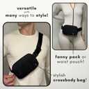 Boutique Belt Bag | Crossbody Fanny Pack for Women | Cute Mini Everywhere Bum Hip Waist Pack | Small Fashion Travel Chest Bag | Matte Black | Adjustable Extended Strap