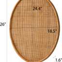 SOFE Oval Woven Rattan Bulletin Board, 20x26 Boho Pin Boards, 26" x 20.1"