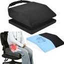 Memory Foam Hip Replacement Recovery Aids Seat Cushion, Adjustable Height Hip Replacement Must Haves Chair Cushion with Non Slip Backing, Extra Thick (Dark Grey, 2 Layer (16.5 x16 x 6 in))