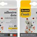 Scotch Adhesive Ultra Thin Dots, Clear, 200 Count, Great for Card Making and Scrapbooking (010-200UT-CFT) (Pack of 2) (1 Count (Pack of 2))
