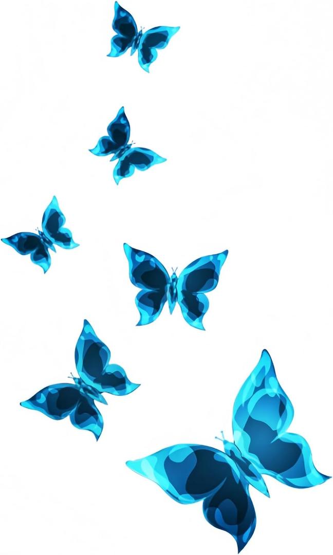 Butterfly Wall Decor Sticker Blue Luminous Big Butterfly Decal for Home Wall Window Decoration Glow in The Dark Removable Butterflies Stickers for Bedroom Bathroom Halloween Party Decorations 5PCS