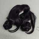 morvally Short Black Purple Wig with 2 Buns for Women Anime Cosplay Synthetic Hair Wigs for Halloween Costume Party (Black Purple, Adults)