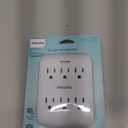 Philips 6-Outlet Extender Surge Protector, Wall Tap, 900 Joules, 3-Prong, Space Saving Design, Protection Indicator LED Light, ETL Listed, White, SPP3461WA/37