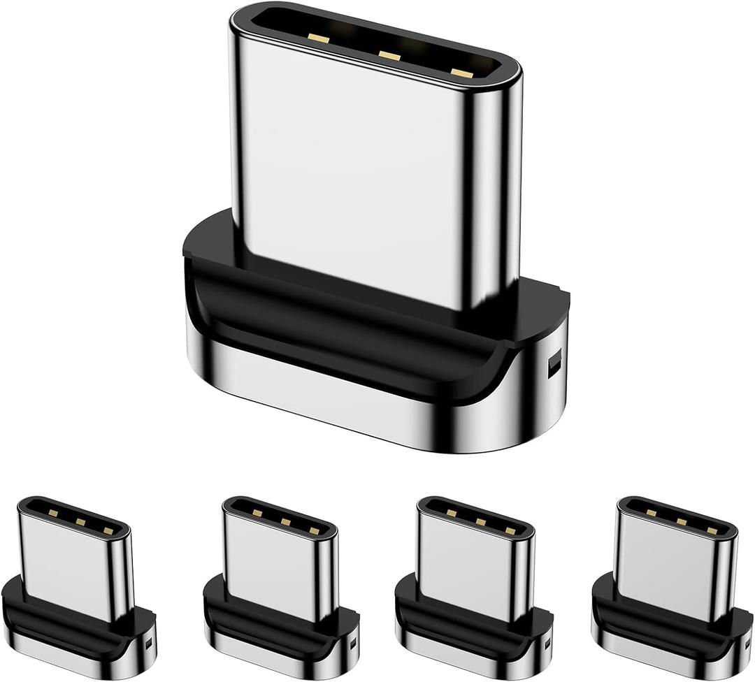 Magnetic Connector Tips Head for USB-C Android Devices (5 Pack), only Compatible 3A Magnetic Charging Cable (8 Pins)