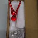 Whaline 40Pcs Christmas Red Crystal Ornaments 3 Inch Teardrop Chandelier Decor Glass Hanging Ornaments for Xmas Tree Party Home Decor