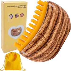 2 x TwinWolf Lymphatic Drainage Massager, Contour Face Brush, Gua Sha Facial Tool, Body Brush for Cellulite, Circulation and Glowing Skin