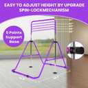 Amrta Foldable Gymnastics Bar with Rings, Adjustable Collapsible Horizontal Training Equipment Set for Indoor Outdoor Home Use Gym Gift in Pink Purple Blue (Purple)