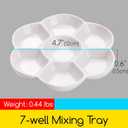 MEEDEN 7-Well Ceramic Paint Palette: 3 Pcs Watercolor Palette 4.7'' x 0.6'' - Porcelain Paint Palette Tray for Gouache Painting, Round, White