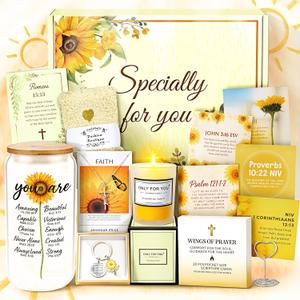 13PCS Christian Gifts For Women Faith -Inspirational Religious Birthday Gifts, Sunshine Box Spiritual Baptism Baskets for Her, Mom, Grandma, Wife, Mothers, Friend, Sister Birthday Valentine's Day Gift