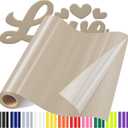 3D Puff Vinyl Heat Transfer for T-Shirts, 12" x6ft 3D Puff HTV Iron on Vinyl, 3D Puff Vinyl Heat Transfer HTV for Heat Press Clothing Beige Yellow Christmas Gifts