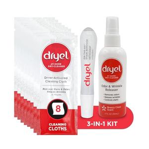 dryel At-Home Dry Cleaner Starter Kit with Wrinkle Release Spray, New and Improved, Gentle Laundry Care for Special Fabrics and Dry-Clean-Only Clothes, 7 Loads with On-the-Go Stain Remover