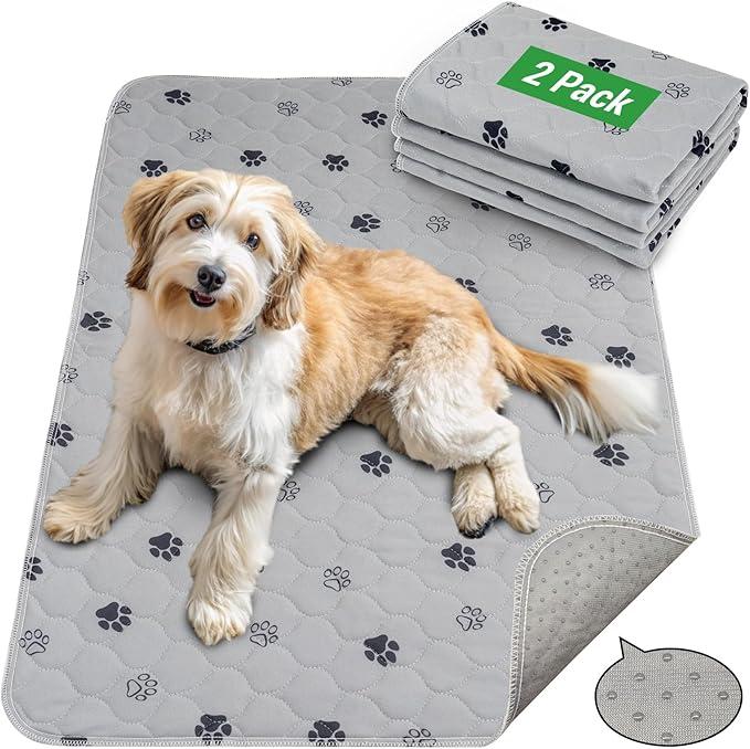 GOGREEN Waterproof Reusable Pets Training Pads Washable Pee Pads for Dogs, Puppy Pads for Potty Training with Leakproof Bottom (1 Pack, 72"x72")