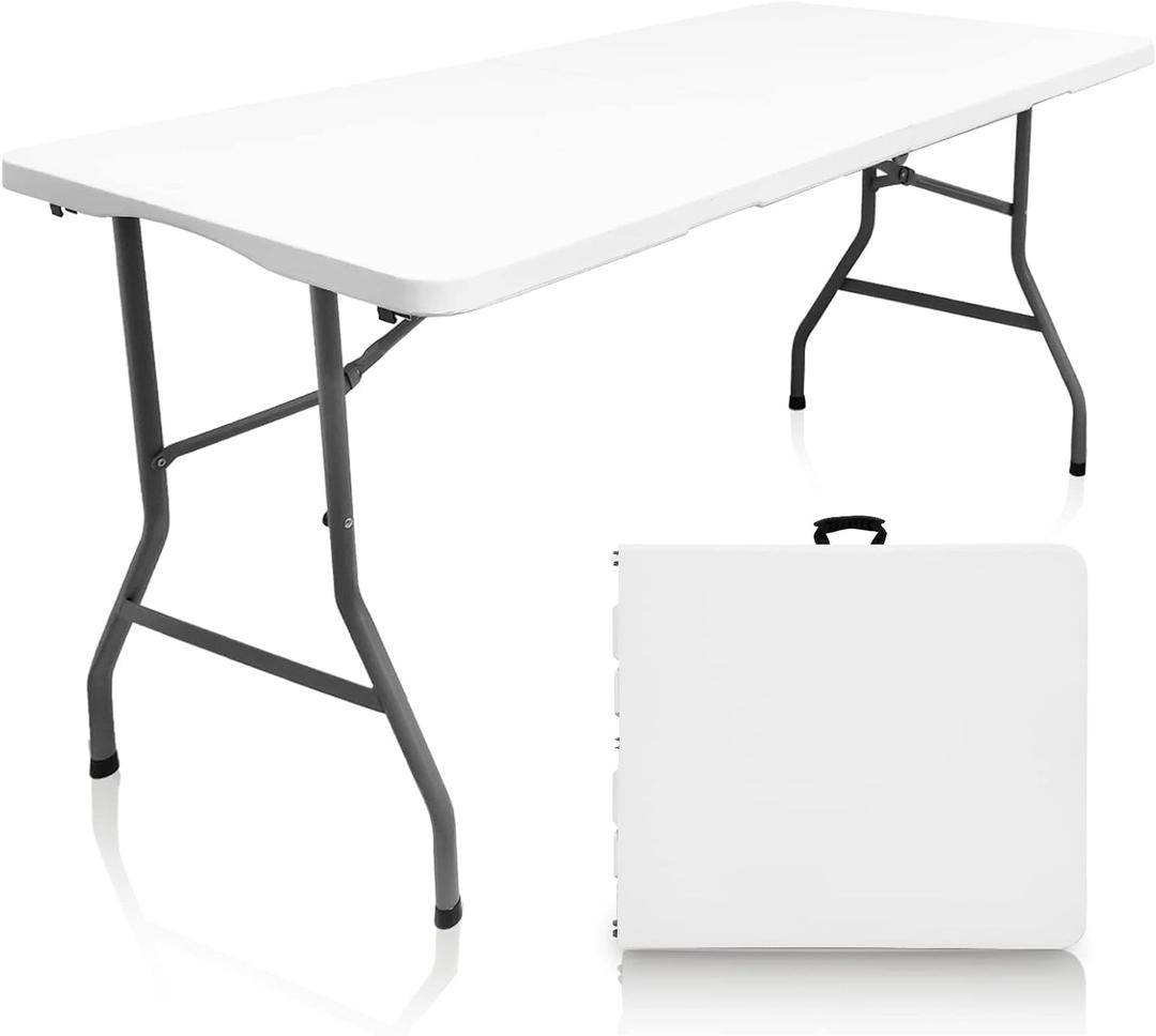 Plastic Folding Table, 5 FT Folding Table, Portable Tables for Dining Parties Card Picnic Camping