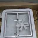 14" RV Roof Vent Fit for Camper Trailer Universal Lid Roof Vent with 12V RV Vent Fan 6" Blades lid Inner for Garnish Ring White