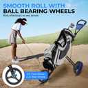 SereneLife Golf Push Pull Cart Lightweight, Foldable, Bag Holder with Adjustable Handle, Caddy Accessories, Compact Folding Golf Trolley for Travel