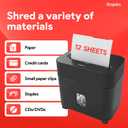 Staples 12-Sheet Micro-Cut Paper Shredder, Compact, High-Security, Black