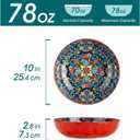 vancasso Large Serving Bowls, 78 Oz Extra Large Salad Bowls Set of 2, Bohemian Decorative Bowls for Salad, Fruit, Pasta and Dinner, Serving Dishes Set for Party, Dishwasher & Microwave SafeRed