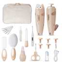 Lictin Baby Healthcare and Grooming Kit, 26 in 1 Rechargeable Baby Nail Trimmer Electric Set,Safe Baby Nail File with Auto Light, Newborn Baby Safety Care Set for Newborn Infant Toddlers Boys Girls (Brown)