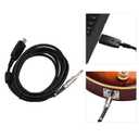 USB to 6.35mm Instrument Cable 2.8m, 16bit 48kHz Guitar Link Cable for PC Laptop, Plug and Play No Driver Needed, for Electric Guitar Bass Recording Practice with Recording Software
